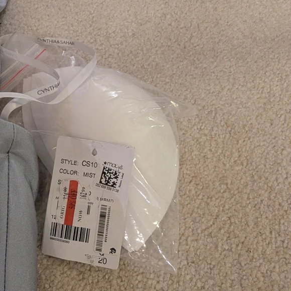 Off-the-Shoulder Corset Stretch Satin Mermaid Dress with Slight Train in Mist - Picture 4 of 16